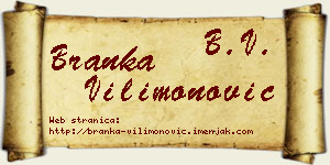 Branka Vilimonović vizit kartica